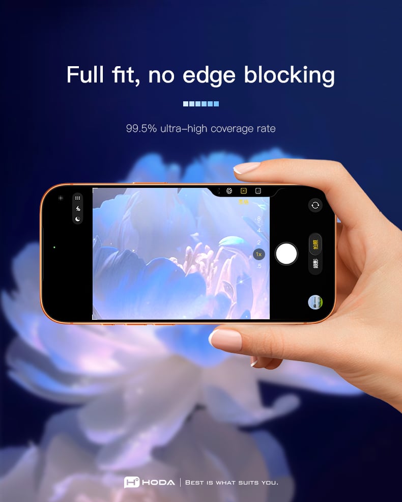 Kính Hoda Sapphire tràn viền 99,5% mặt trước iPhone
