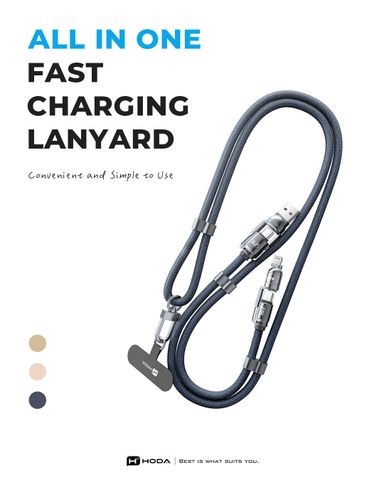  Dây đeo điện thoại tích hợp sạc nhanh 4in1 Hoda Landyard 65W chính hãng 