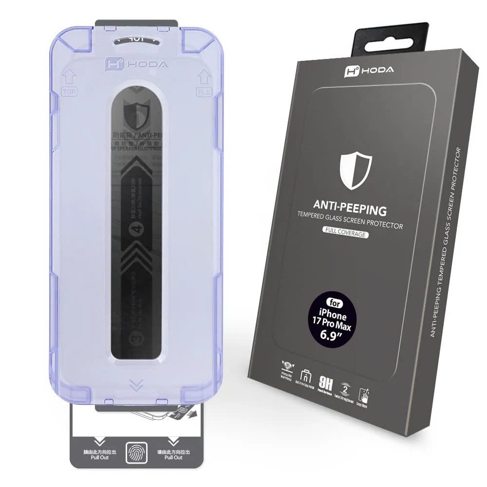 Hộp cường lực Hoda chống nhìn trộm cho iPhone kèm khay trợ dán