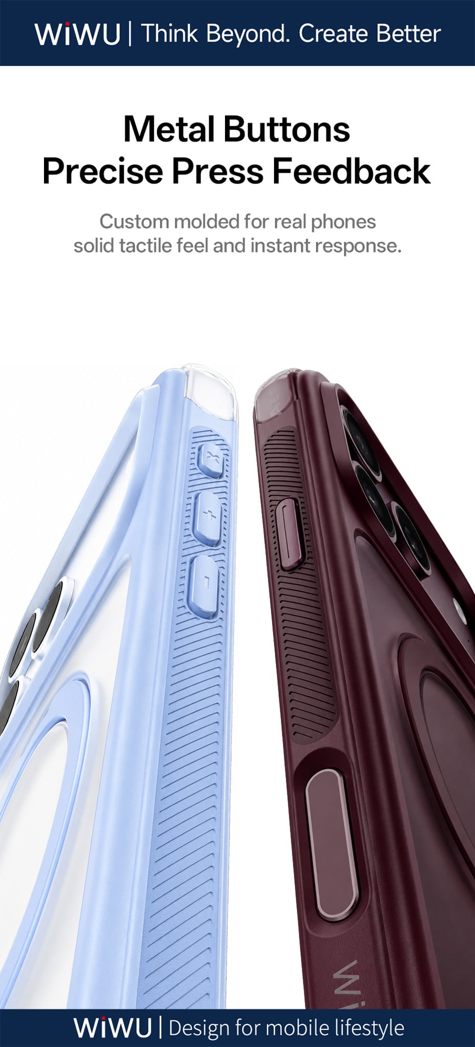 Phím bấm hợp kim nhôm trên ốp WiWU AeroShield Ultra