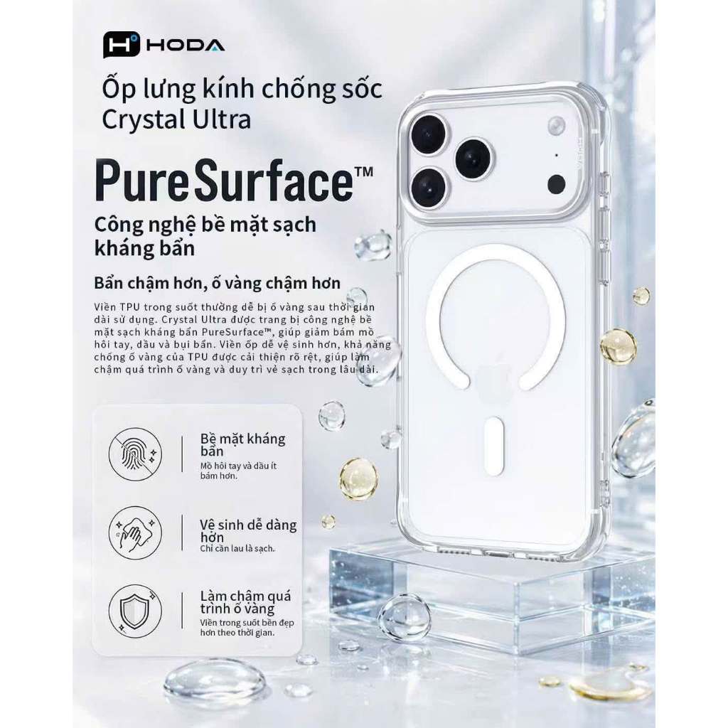 Công nghệ bề mặt PureSurface trên ốp Hoda Crystal Ultra