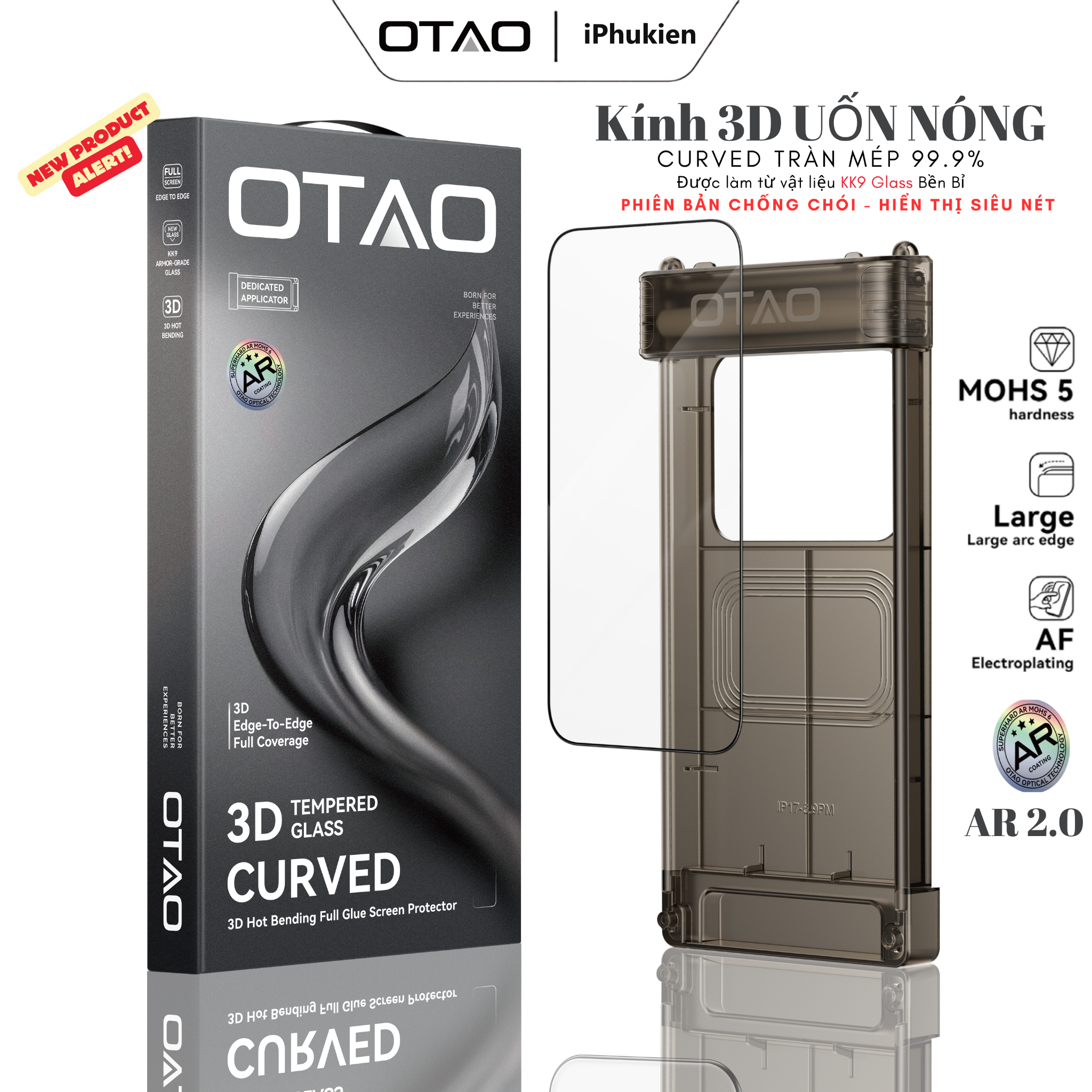 Cường lực OTAO KK9 3D Curved bản chống chói AR 2.0