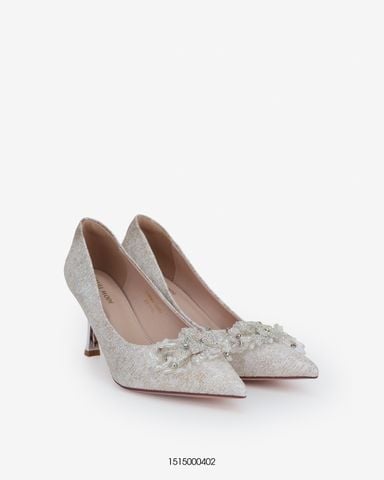  Giày cao gót Pump mũi nhọn đính đá Exull 1515000402 