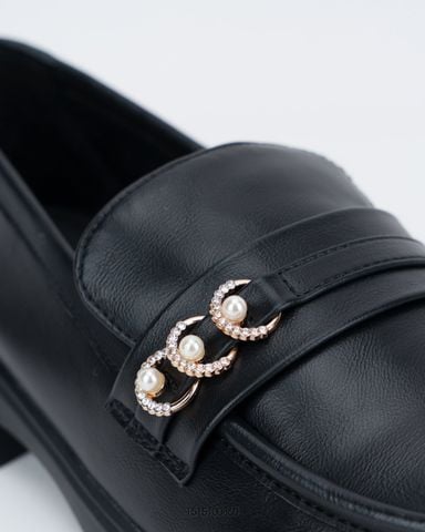  Giày Loafer da phối khuyên đá đính ngọc trai Exull 1515100860 