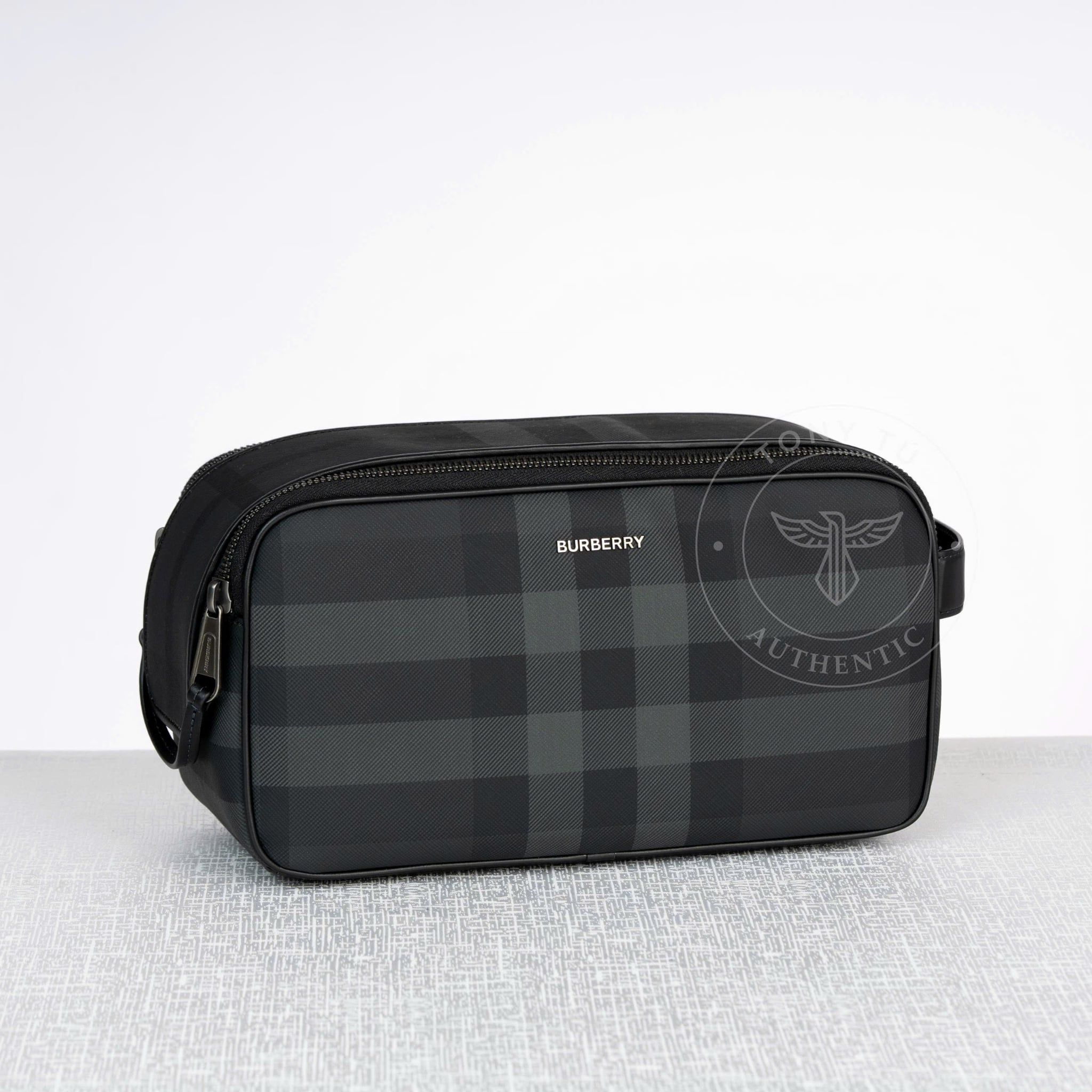 Clutch Burberry Double Zip Washbag in Nova Check Canvas size 25