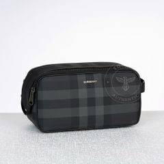 Clutch Burberry Double Zip Washbag in Nova Check Canvas size 25