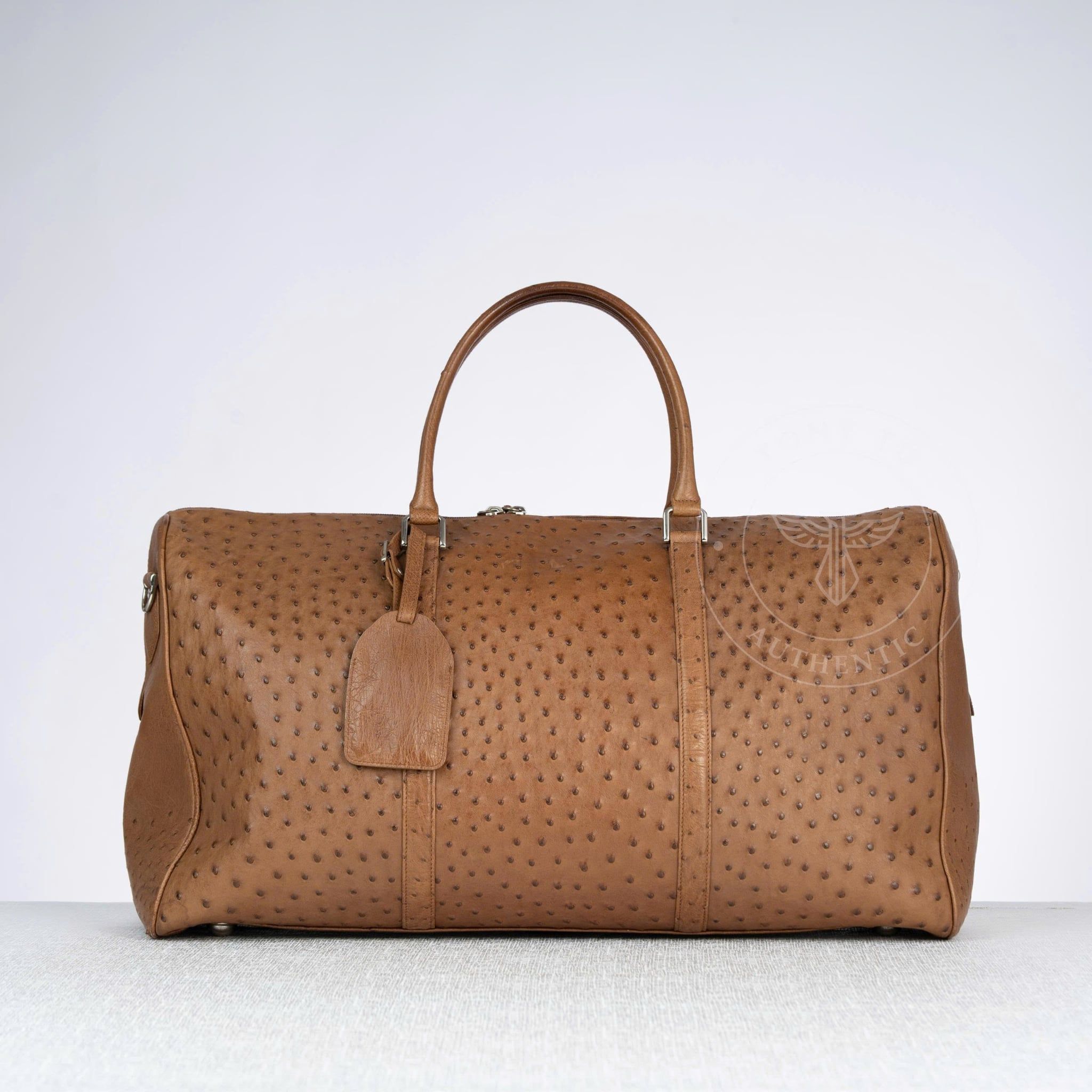 Túi du lịch Japan Ostrich Leather (Nâu) size 50