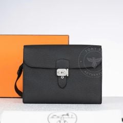 Túi đeo Hermès Sac à Dépêches Messenger Noir Veau Togo size 28