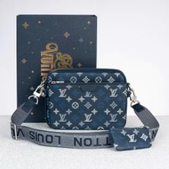 Túi đeo Louis Vuitton Trio Monogram Shadow (Navy) size 25