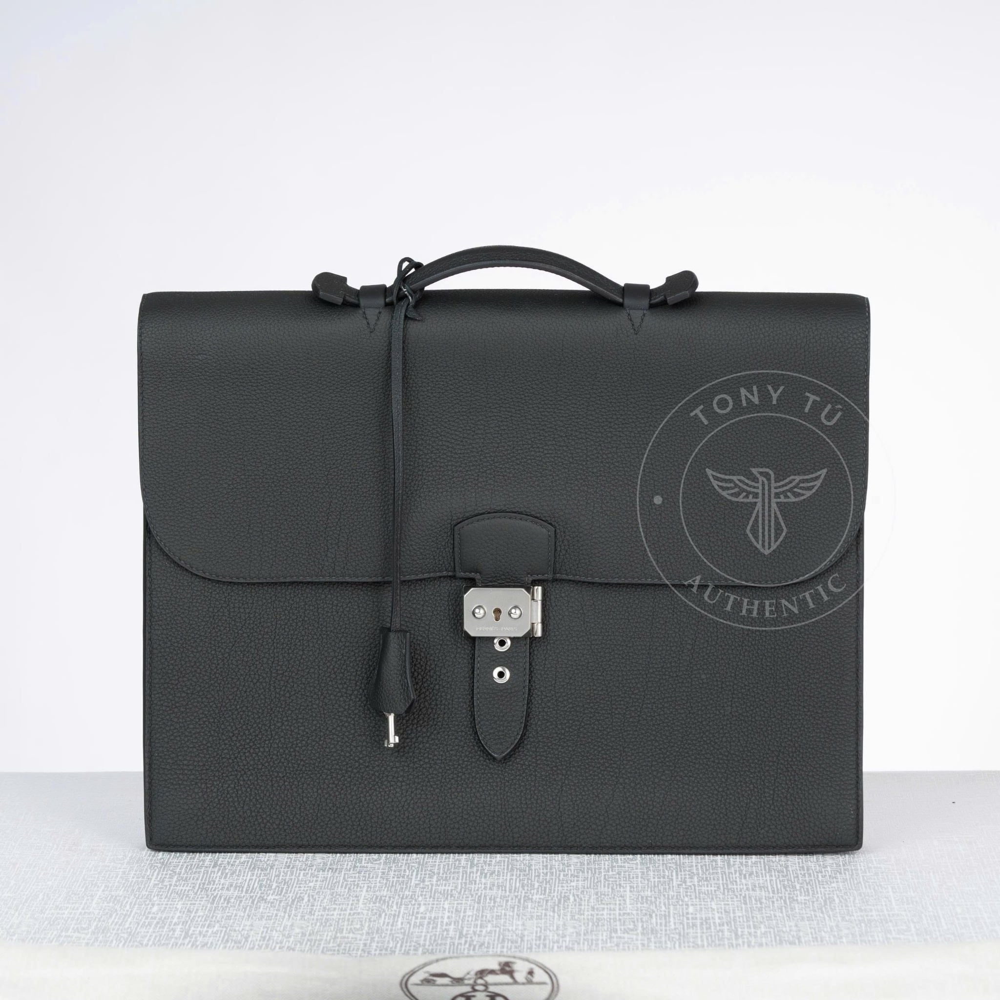Cặp tài liệu Hermès Sac à Dépêches Noir Togo size 38