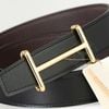Thắt lưng Hermès H D'Ancre - Togo/Boxcalf (Đen/Nâu) size 100