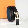 Thắt lưng Hermès Buckle H Curb - Togo/Boxcalf (Đen/Navy) size 90