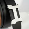 Thắt lưng Hermès H Pair Horse in Matte Palladium - Togo/Boxcalf (Đen/Gold) size 85