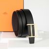 Thắt lưng Hermès H D'Ancre - Togo/Boxcalf (Đen/Nâu) size 100