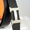 Thắt lưng Hermès H Classic Matte - Togo/Boxcalf (Đen/Gold) size 90
