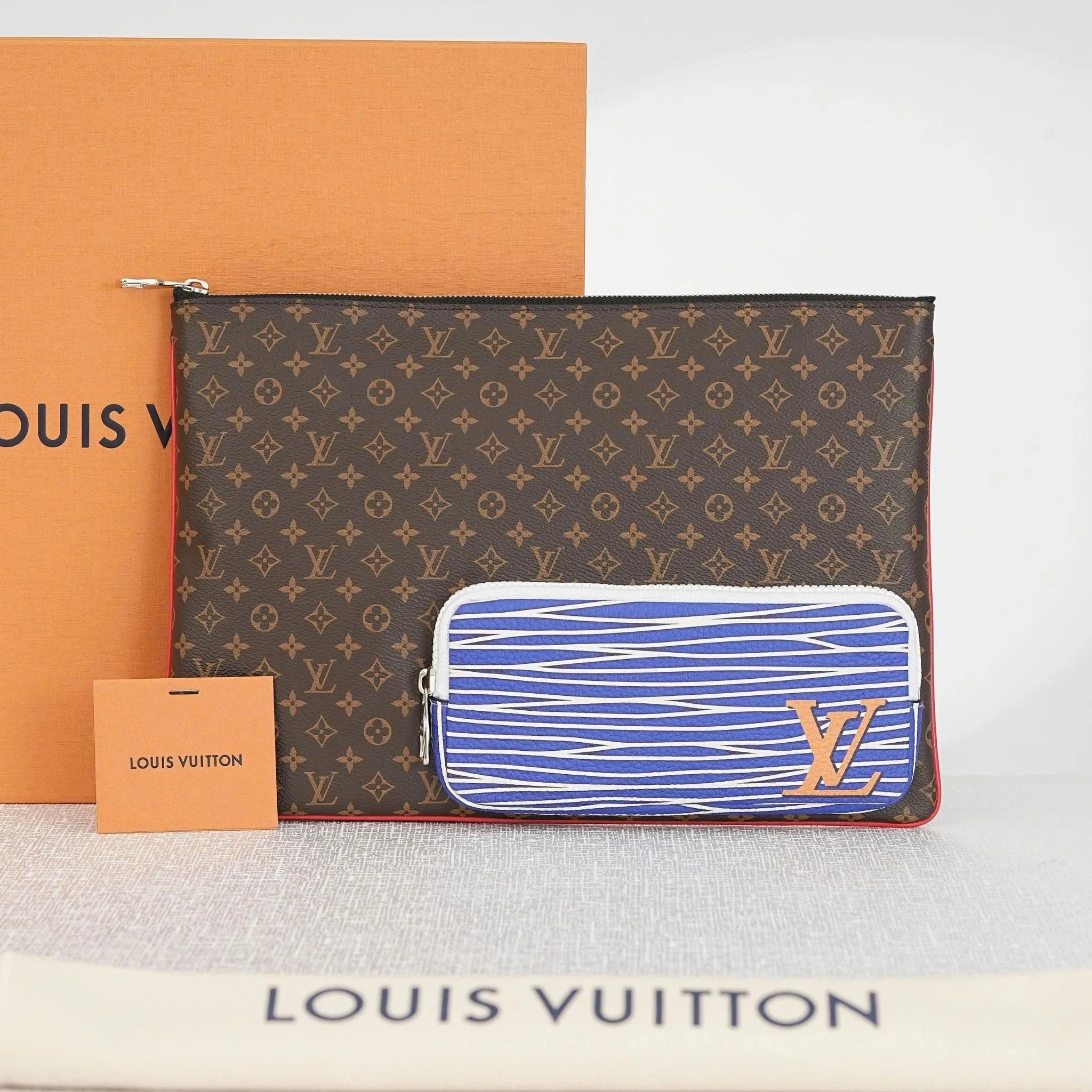 Túi tài liệu/Pochette Louis Vuitton Patchwork Multipocket Monogram Ebene Size 35