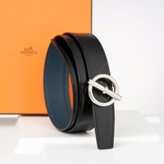 Thắt lưng Hermès Golden Glenan - Togo/Boxcalf (Đen/Xanh Navy) size 90
