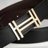 Thắt lưng Hermès H au Carré - Box Calf/Togo (Đen/Nâu) size 85