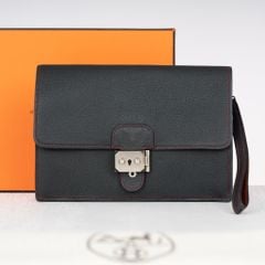 Clutch Hermès Sac à Dépêches Noir Togo size 24 (Limited)