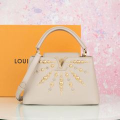 Túi Louis Vuitton Soleil Capucines PM Taurillon (Xám be) size 30
