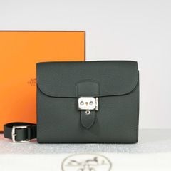 Túi đeo Hermès Sac à Dépêches 21 Gris Misty Togo size 21
