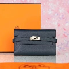 Ví ngắn Hermès Kelly Wallet Bleu Nuit Epsom