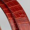 Thắt lưng Hermes H Curb - Crocodile Porosus (Đỏ) size 85