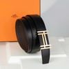 Thắt lưng Hermès H au Carré - Box Calf/Togo (Đen/Nâu) size 100