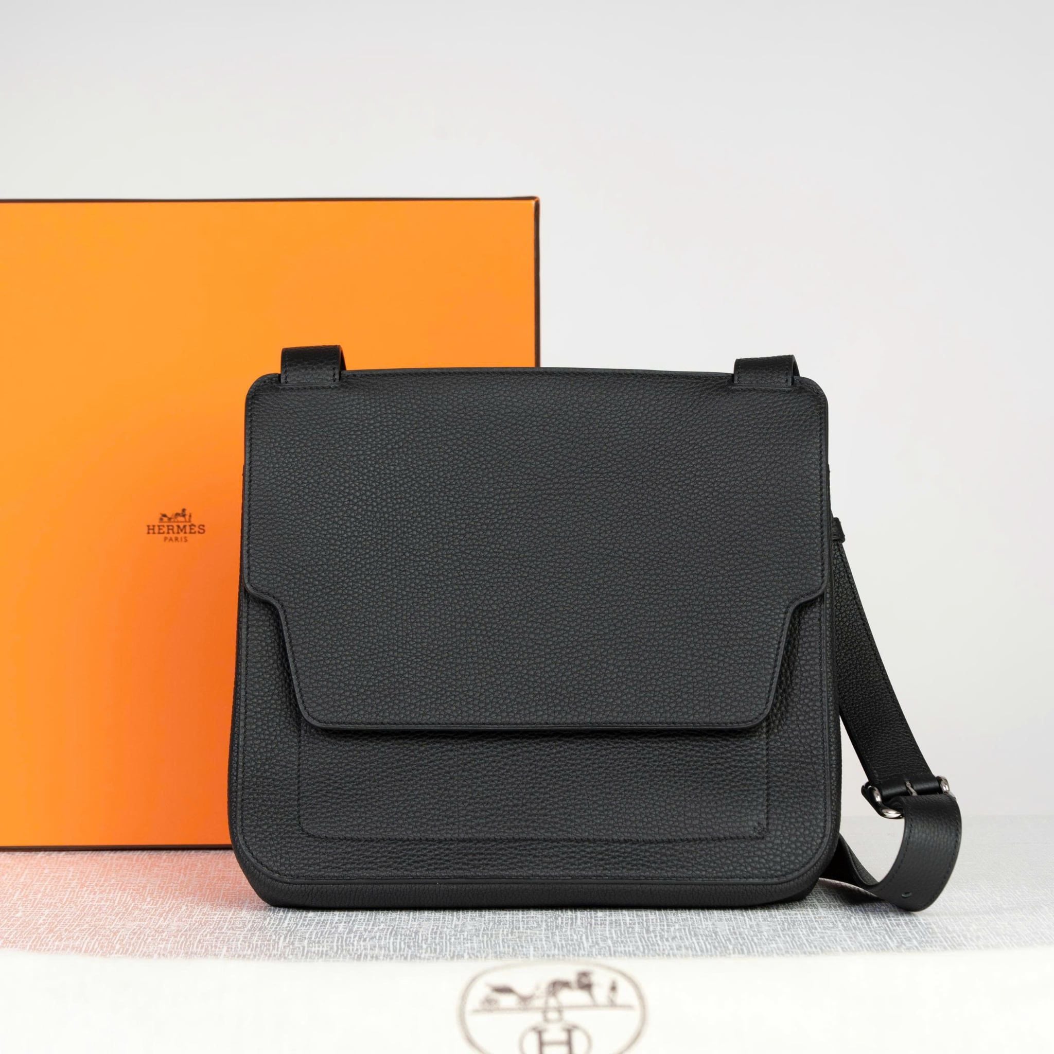 Túi Hermès Mali-Selle PM Veau Noir Togo size 28