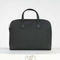 Cặp tài liệu Hermès Victoria Light Noir Evergrain size 38