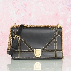 Túi đeo Dior Diorama in Black Calfskin size 25