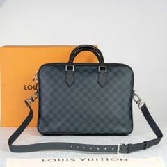 Cặp tài liệu Louis Vuitton Slim Damier Cobalt size 36 (Đen và xanh)