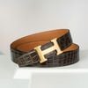 Thắt lưng Hermès H Martelée - Crocodile Porosus (Nâu) Size 95