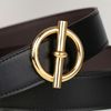 Thắt lưng Hermès Golden Glenan - Box Calf/Togo (Đen/Nâu) size 100