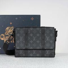 Túi đeo Louis Vuitton Soft Trunk  Monogram Eclipse (Đen) size 24