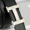 Thắt lưng Hermes H Toureg Silber Reversible Boxcalf/Togo (Đen/Nâu Gold) size 95