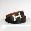 Thắt lưng Hermes H Toureg Silber Reversible Boxcalf/Togo (Đen/Nâu Gold) size 95