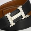 Thắt lưng Hermes H Toureg Silber Reversible Boxcalf/Togo (Đen/Nâu Gold) size 95