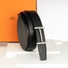 Thắt lưng Hermès H D'ancre Togo/Boxcalf (Đen/Xám) size 100