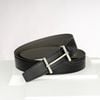 Thắt lưng Hermès H D'ancre Togo/Boxcalf (Đen/Xám) size 100