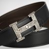 Thắt lưng Hermès H Touareg Silver - Togo/Boxcalf (Đen/Nâu) size 100