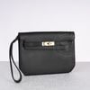 Clutch Hermès Kelly Dépêches 25 Noir Evercolor size 25