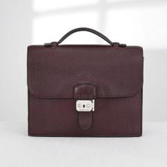 Clutch Hermès Sac à Dépêches Bordeaux Cowhide (Đỏ mận)