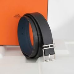 Thắt lưng Hermès Nathan Reversible Togo/Box Calf (Xanh tím/Đen) size 105