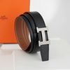 Thắt lưng Hermès H Buckle Reversible Togo/Boxcalf (Nâu Gold/Đen)
