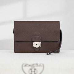 Clutch Hermès Sac à Dépêches Bordeaux Cowhide (Đỏ mận)