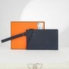 Clutch / Pouch Hermès Cabavertige Bleu Nuit Togo (Xanh Midnight) size 24