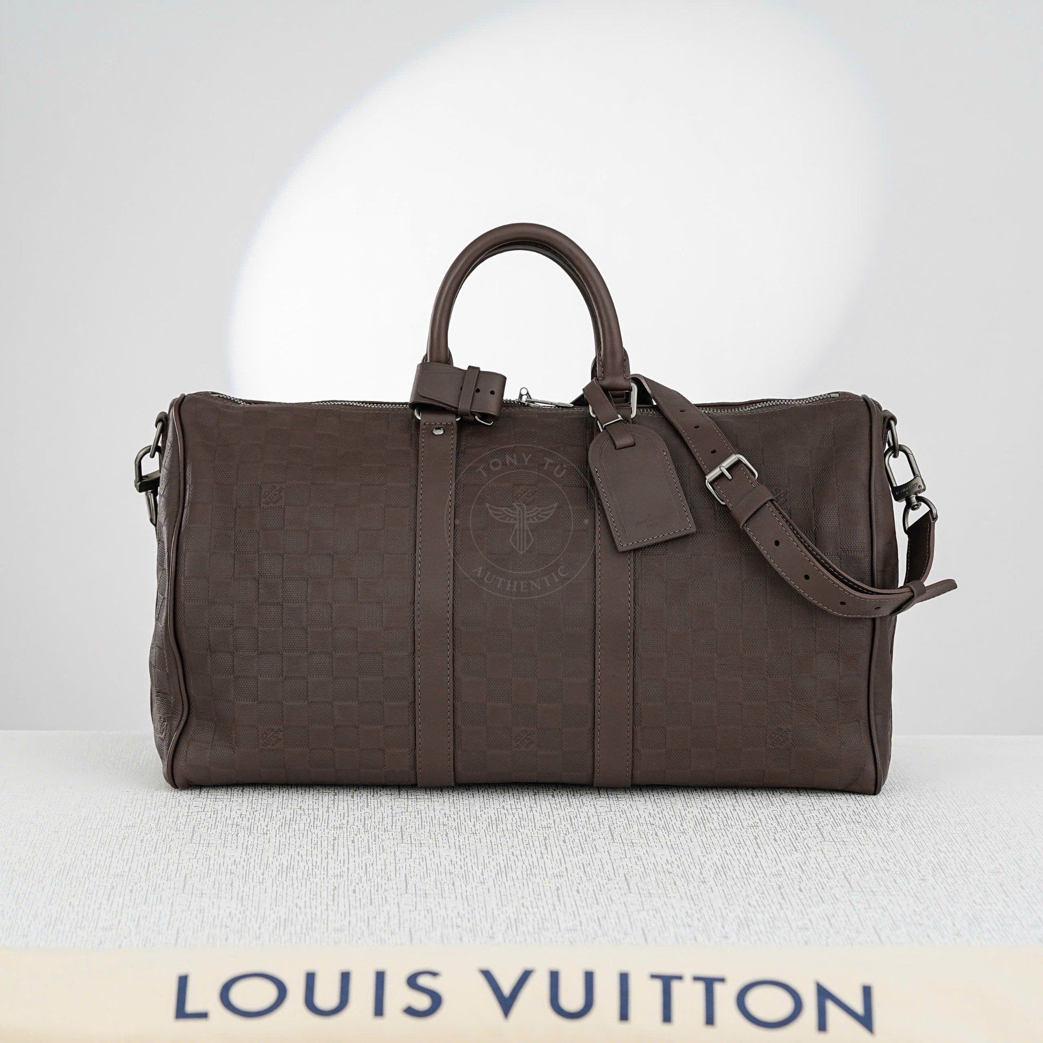 Túi du lịch Louis Vuitton Keepall Bandoulière Brown Damier Infini size 45 (Nâu)