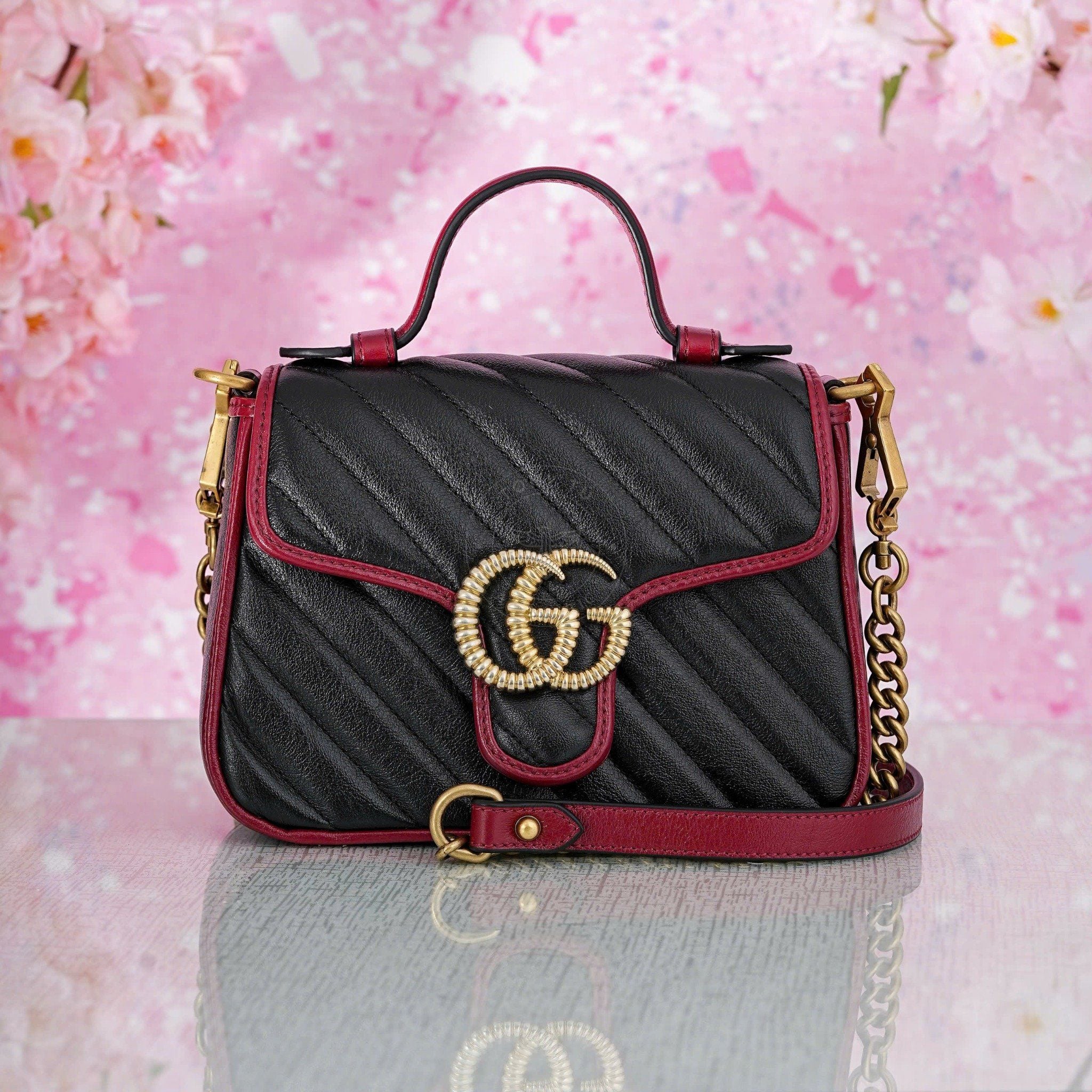 Túi đeo Gucci Marmont Mini Top Black Handle