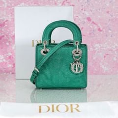 Túi Dior Mini Lady Lizard Green Swarovski